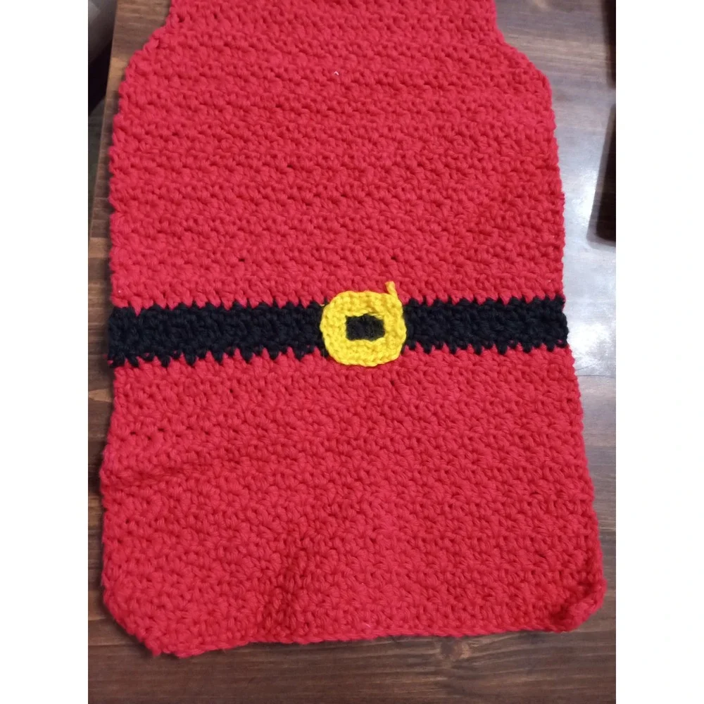 Handmade Crochet Santa Claus Kitchen Towel Christmas Holiday Decor Red‎ White